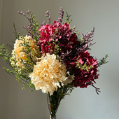 干花花束成品绣球情人草真花永生花混搭插花室内软装 饰 摆设家居装