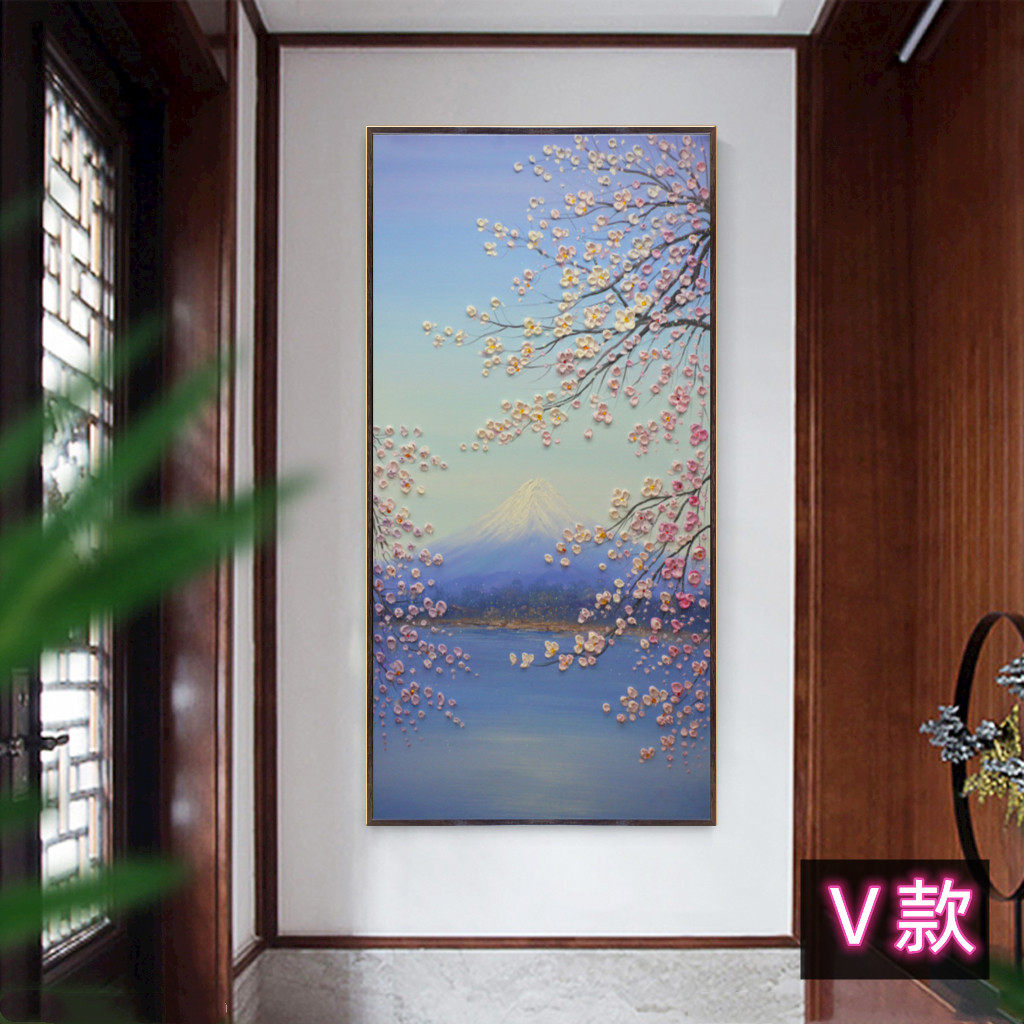 玄关单联竖款装饰画墙壁挂画过道走廊高档有框画单副画  梅兰竹菊