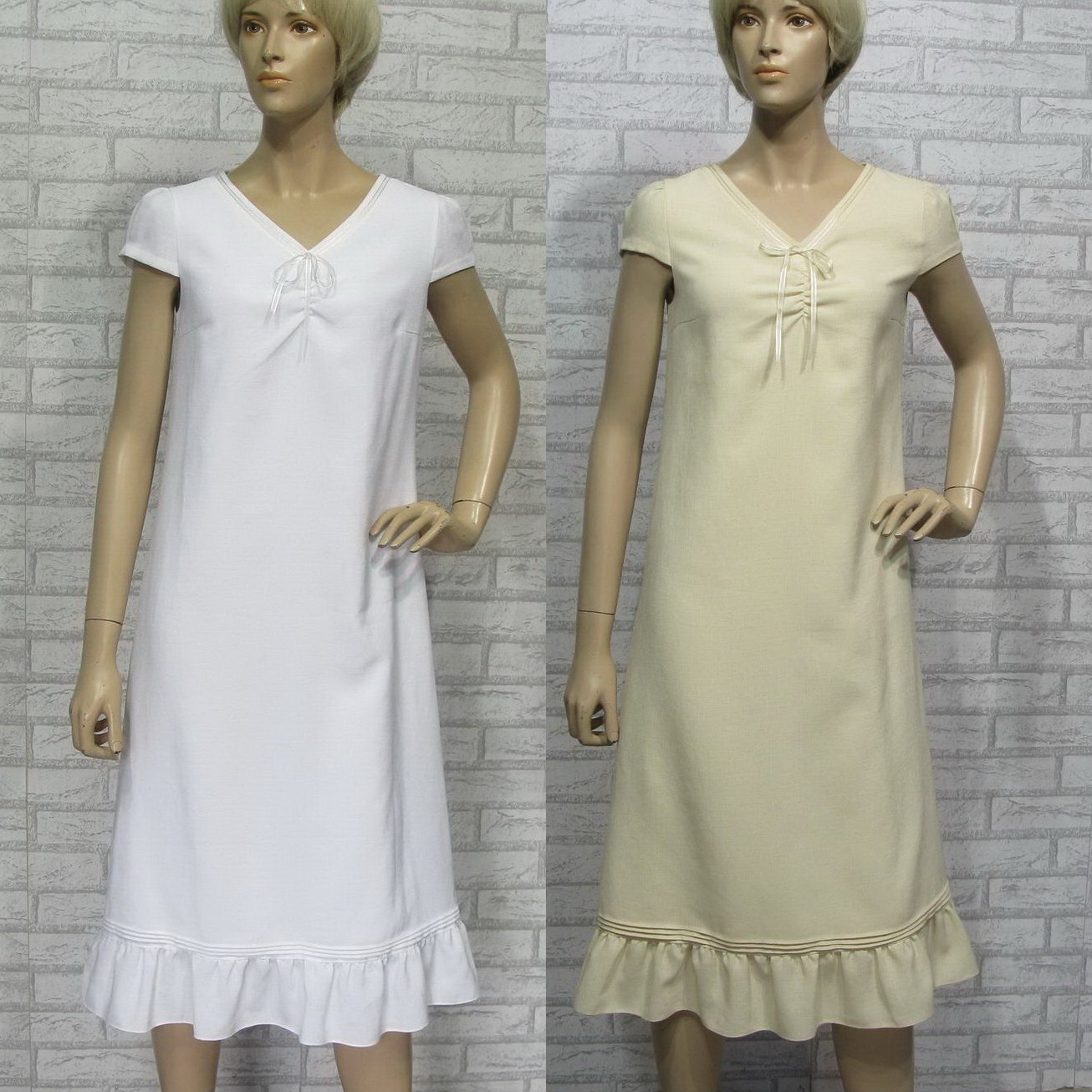 韩国原产ON&ON安乃安女装浅黄、白色连衣裙