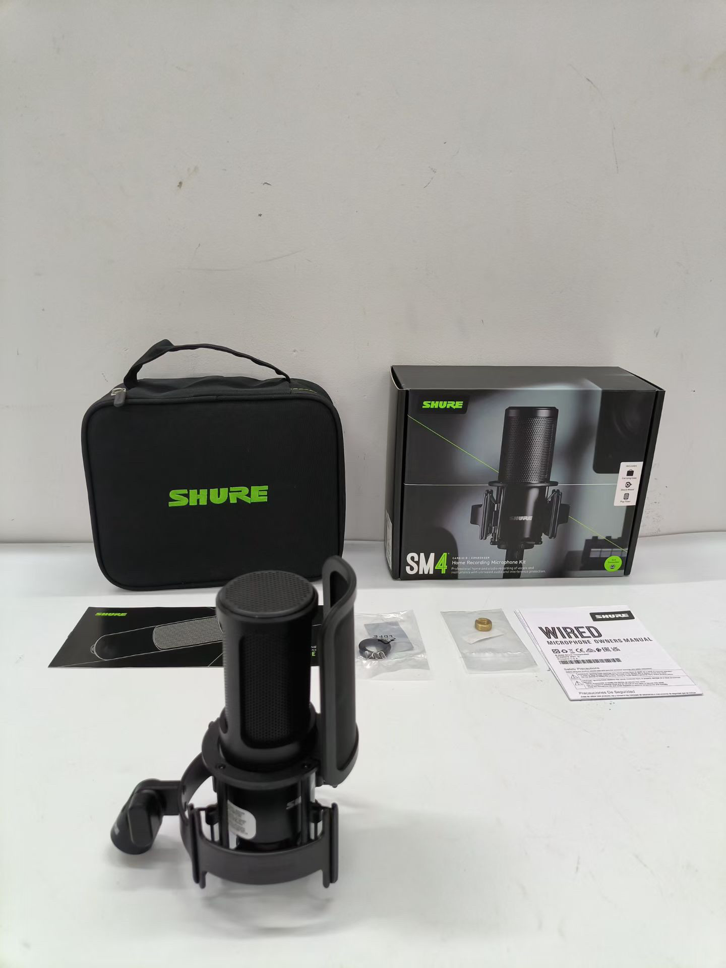 shure/舒尔SM4大振膜专业电容麦克风录音直播K歌主播话筒大合唱