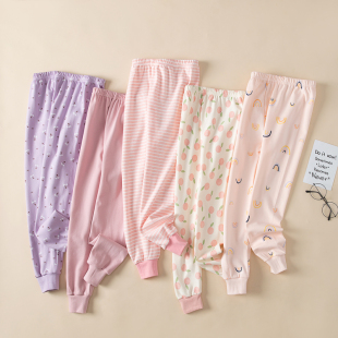 宝宝衬裤 文波女童秋裤 女孩睡裤 儿童棉毛裤 春秋单条 纯棉中大童线裤