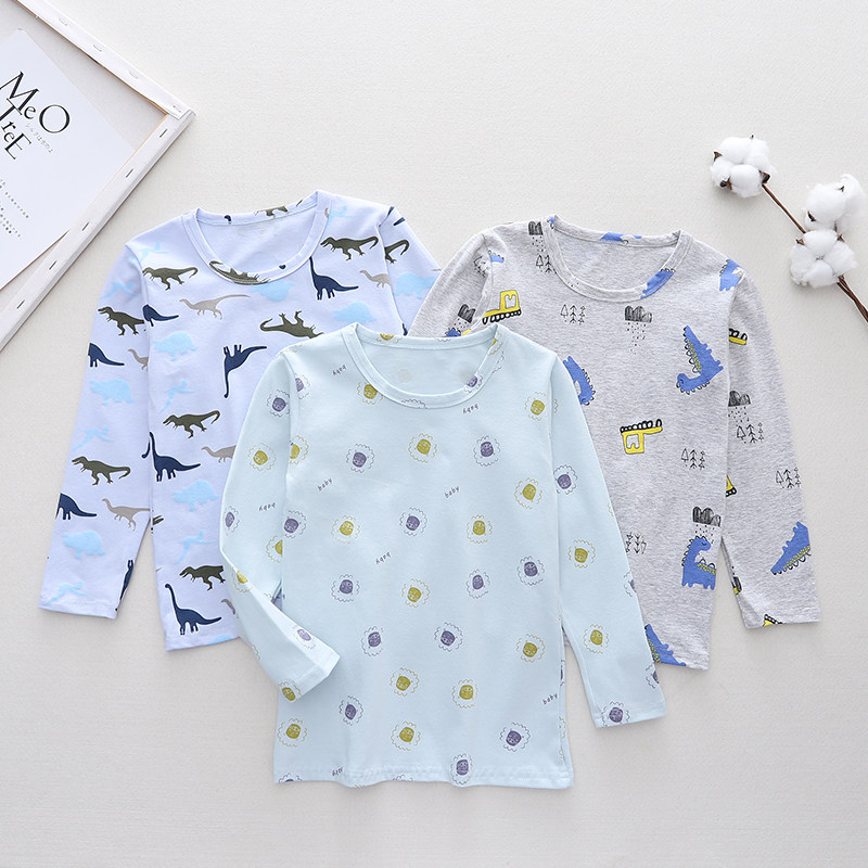 文波女童秋衣单件上衣莱卡棉春秋