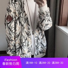 夹克外套 2019满印clo冠希EDC潮牌荆棘纯棉长袖 卫衣开男女春秋冬衫