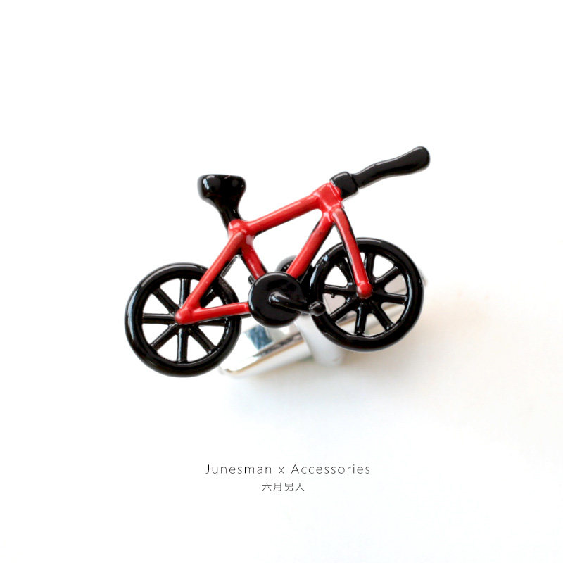 六月男人 原创设计 法式衬衫袖扣袖钉袖口扣 自行车