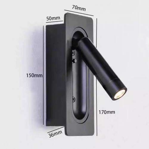 全季亚朵同款LED嵌入式壁灯酒店客房可旋转床头阅读灯宾馆射灯