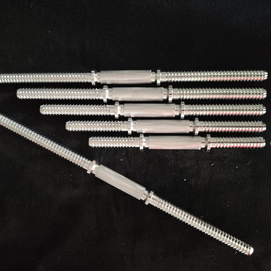 加粗一体档纯钢小孔粗哑铃杆通用