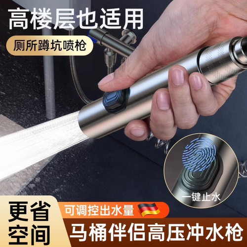 马桶蹲坑强力增压一进二出喷枪