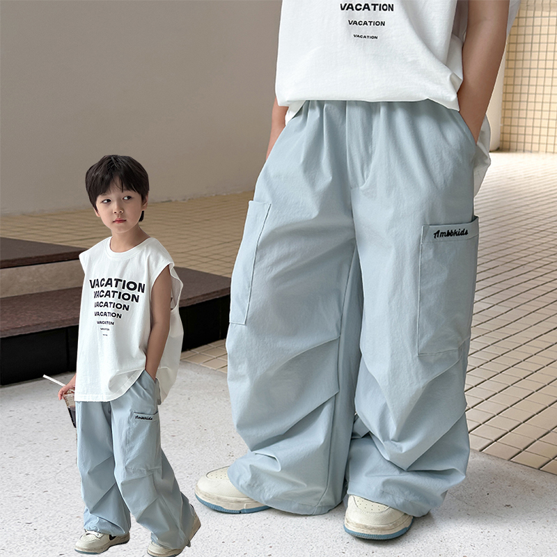 男童裤子2025夏季新款童装轻薄工装裤凉感束脚速干长裤男宝夏装潮