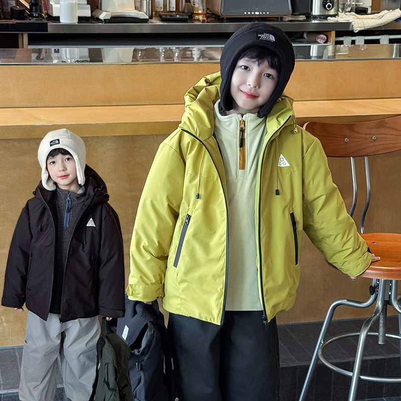 男童羽绒服2025冬季新款童装儿童加厚90白鸭绒连帽外套宝宝冬装潮