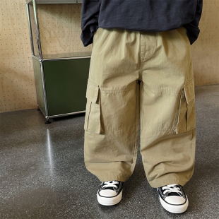 男童裤子2026春季新款童装儿童工装裤直筒休闲裤男宝纯棉春装长裤