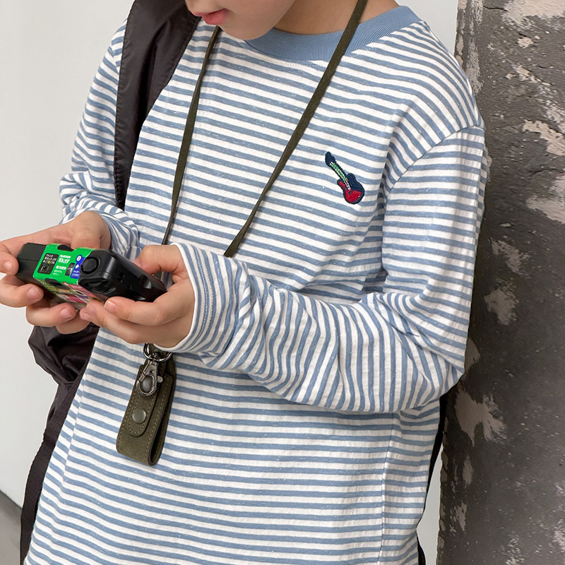 男童长袖T恤2026夏季新款儿童防晒衫条纹上衣薄款宽松男孩夏装潮