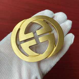 酷奇皮带扣头男士高端商务双G大饼字母腰带扣4.0内穿平滑扣防过敏