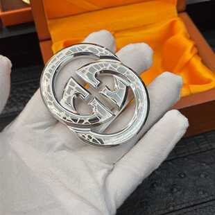 酷奇925包银皮带扣3.8男士不锈钢包银平滑扣打孔内穿腰带扣新款潮