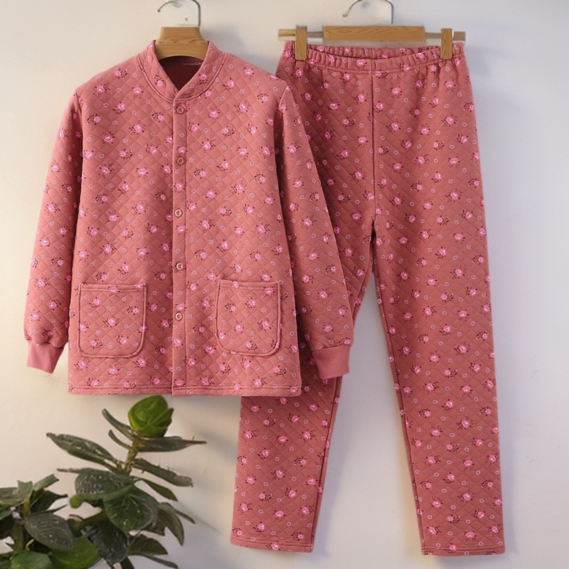 秋冬女士夹棉开衫三层妈妈上衣