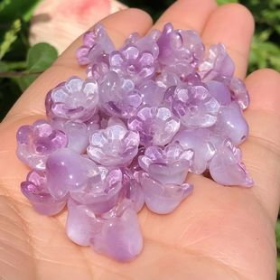 Gradient Bell Orchid Flower Czech Crystal Glass Beads for Je