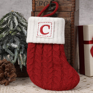 Christmas Letter Knitting Socks Snowflake Stocking 2023 Chri