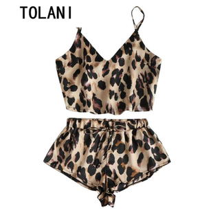 red Lace Nightwear Tops Shorts Set Female Underwear Lingerie