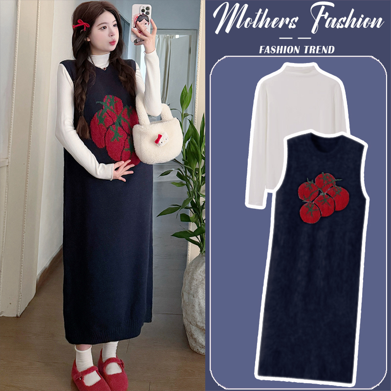 孕妇连衣裙套装秋冬2025新款韩版