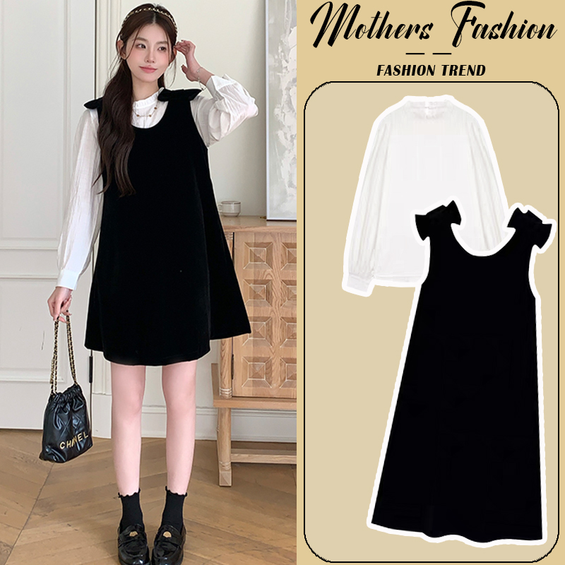 孕妇连衣裙套装春秋2025新款