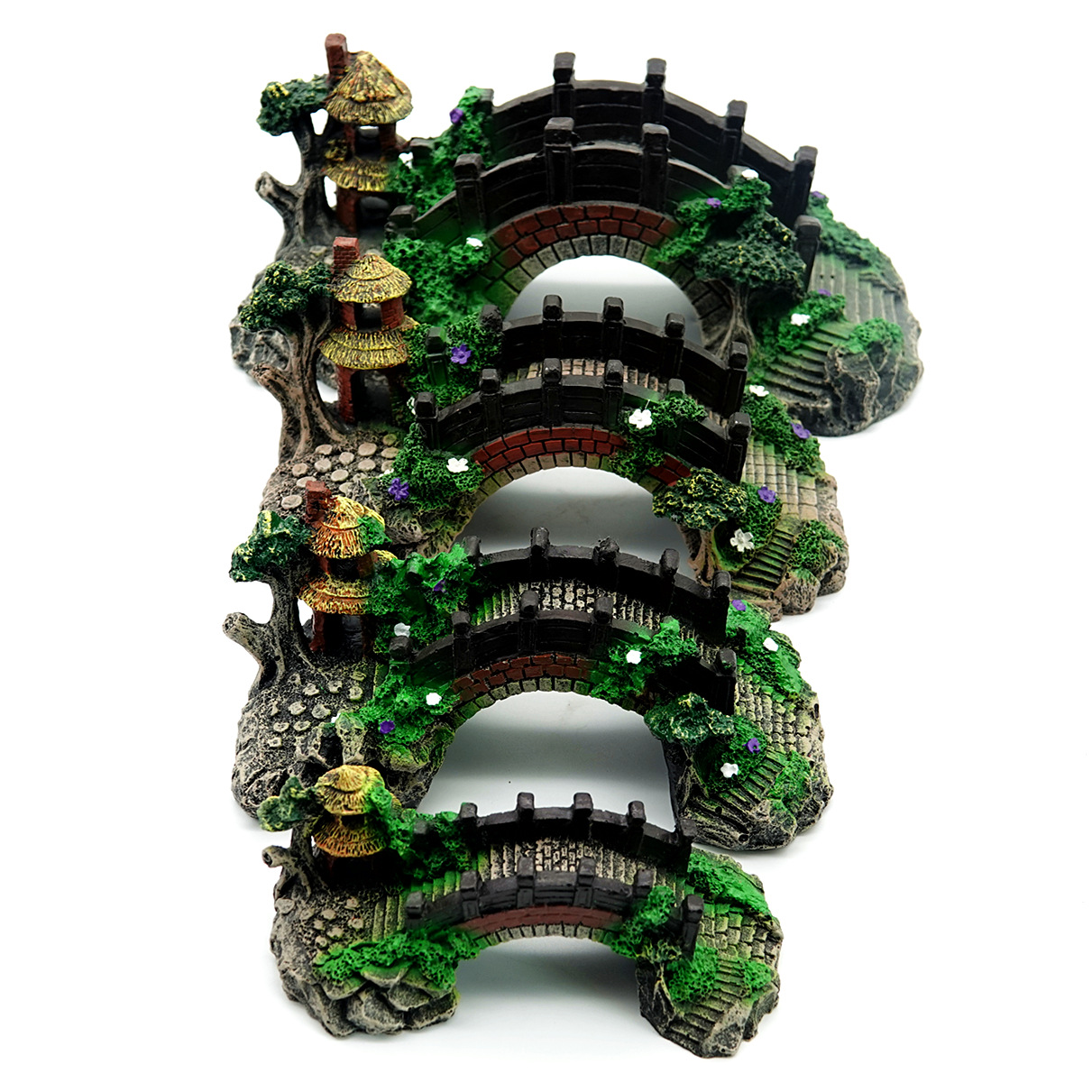 鱼缸装饰造景小桥水族箱金鱼缸摆件桥假山水草桥仿真桥大小号包邮