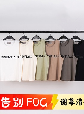 FOG复线ESSENTIALS胶印背心高街宽松休闲无袖T恤打底衫男子夏季潮