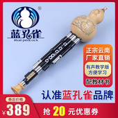 学生成人专业黑檀木镶孔D F调 云南乐器 降B 蓝孔雀葫芦丝