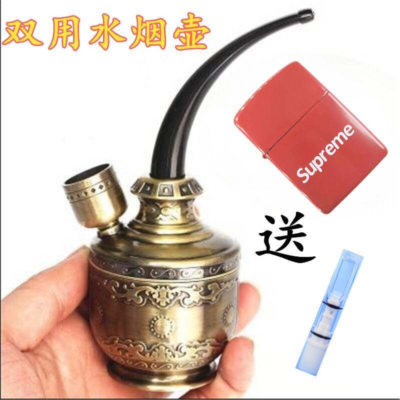 礼品复古收藏老式纯铜双用水烟壶烟斗古铜水烟袋锅香/烟锅具烟嘴_虎窝淘