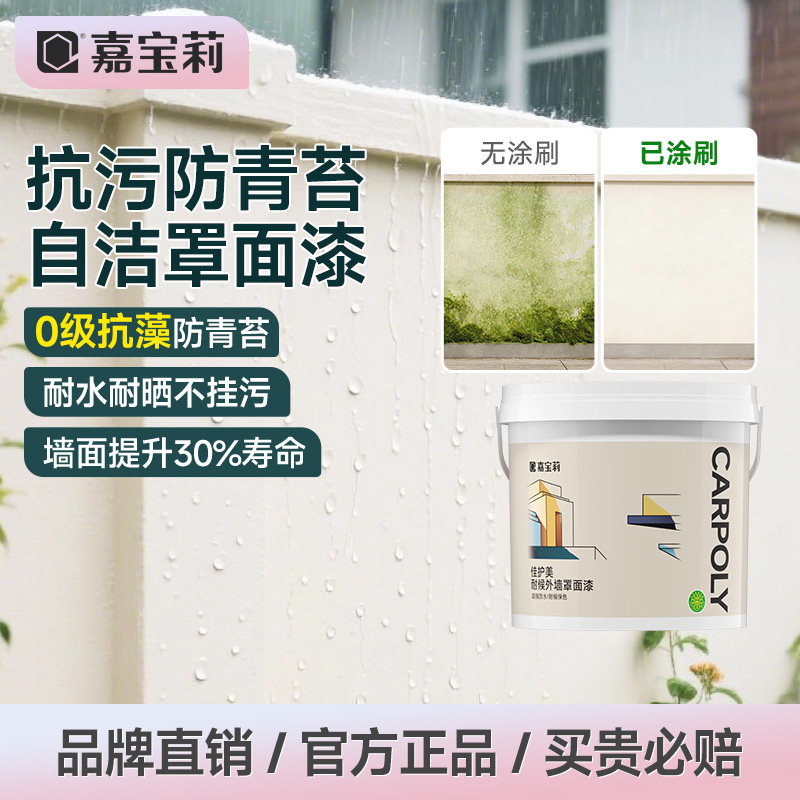 嘉宝莉罩面漆外墙防水真石漆水泥地家用保护漆透明水性墙面乳胶漆