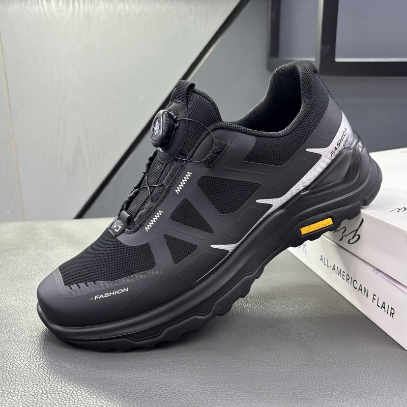 断码捡漏男鞋徒步鞋轻便防滑户外运动休闲鞋舒适旋转钮扣网面鞋男