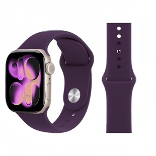 适用applewatch10手表带苹果S9手表iwatch11硅胶S10女S8/S7腕带s8/SE高级感7小众S6夏季ultra智能运动配件潮