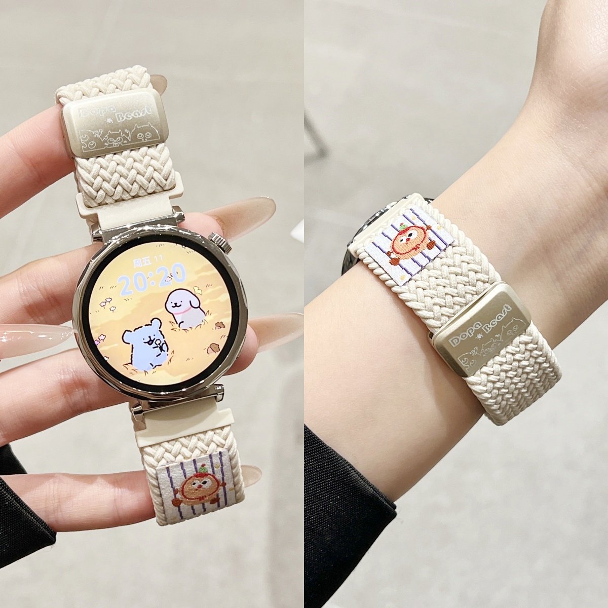 适用于华为GT5/gt6手表新款GT4/6Pro小怪兽尼龙编织GT3夏弹力磁吸表带Watch5/4/3pro透气GT2智能荣耀华米busd