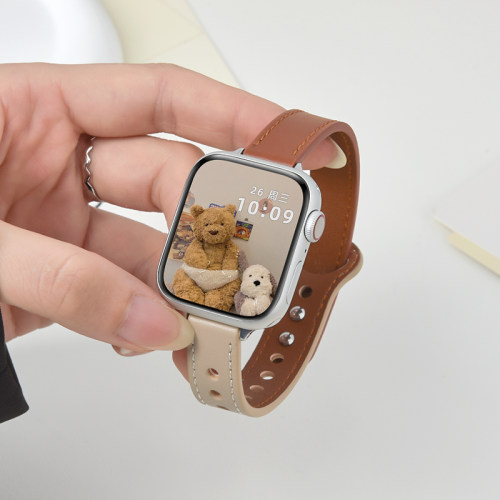 适用iwatch皮质小蛮腰表带