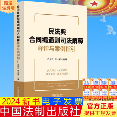 正版2024新书 民法典合同编通则司法解释释评与案例指引 石佳友 付一耀 主编 中国法制出版社 9787521636116