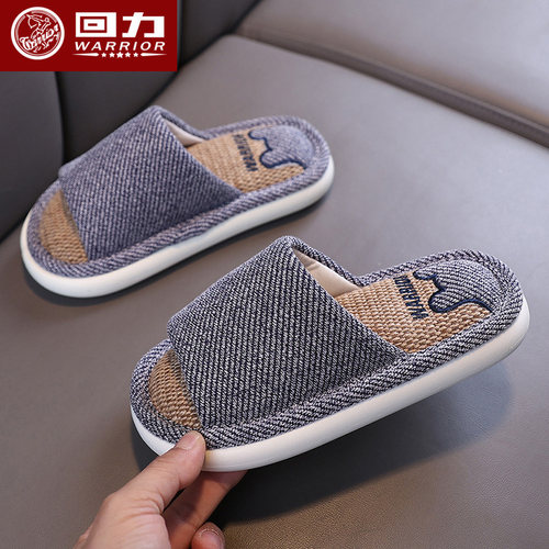 Warrior/回力日式四季亚麻拖鞋