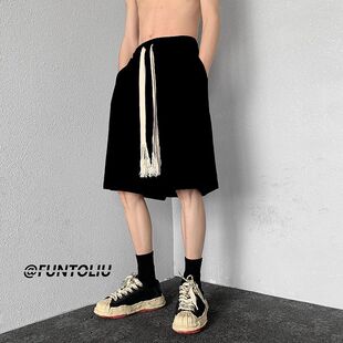 夏季 男大码 潮牌过膝五分裤 胖子西海岸裤 潮 重磅美式 子中裤 篮球短裤