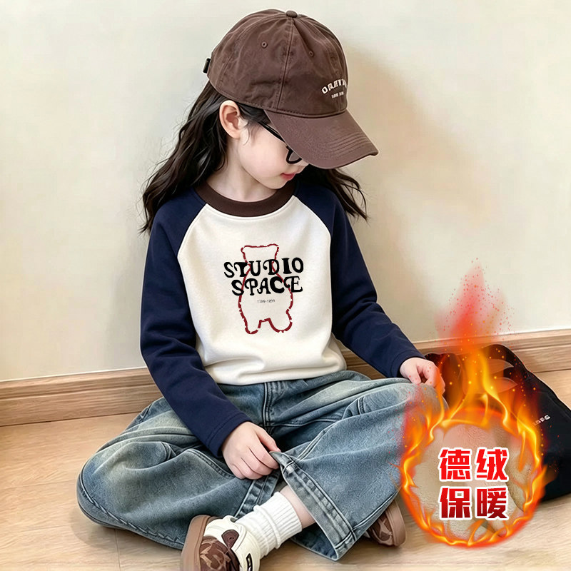 女童德绒打底衫秋冬季新款