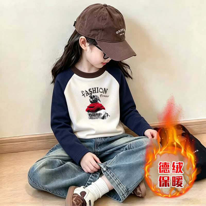 女童德绒打底衫秋冬季新款