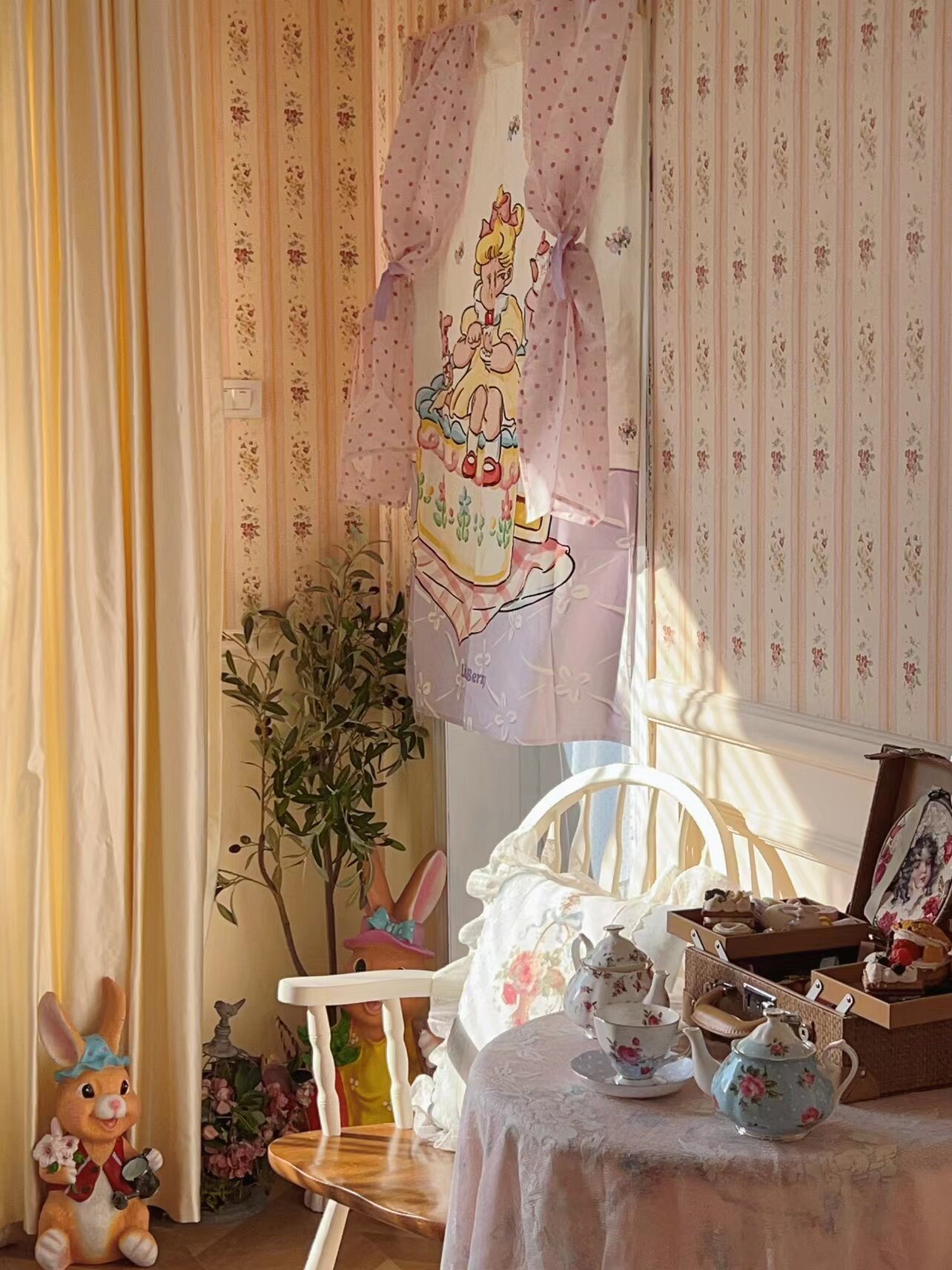 美式纯纸田园背景墙壁纸粉色玫瑰花竖条纹女孩房婚房卧室墙裙壁纸,家装主材,纯纸墙纸,淘宝优惠券,粉丝福利购,淘宝优惠卷