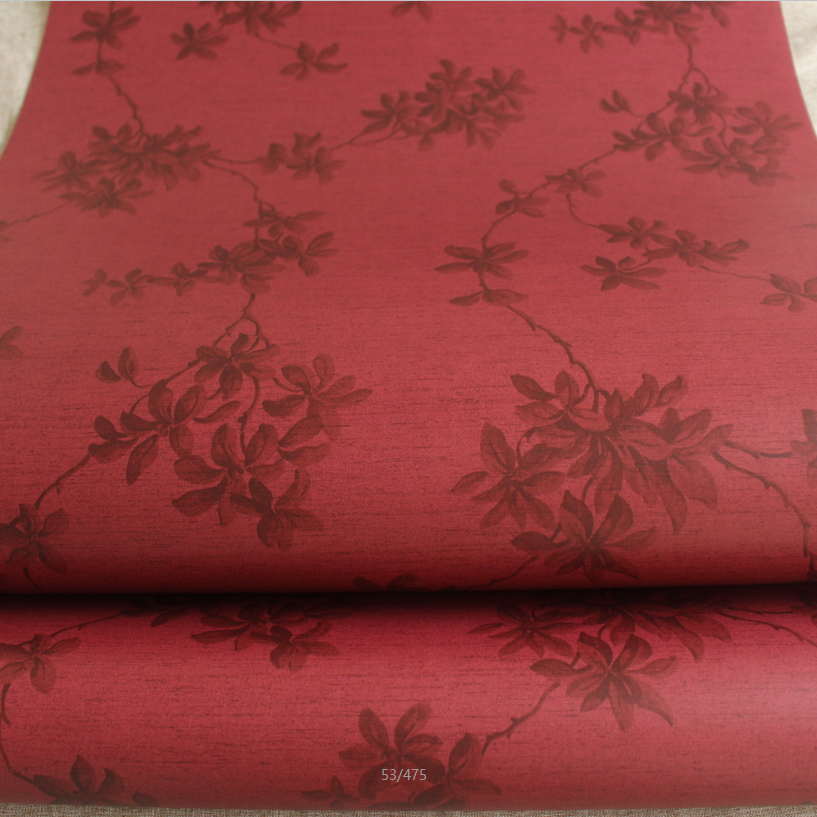 现货英国原装进口纯纸壁纸美式乡村复古暗红色田园藤蔓花背景墙纸