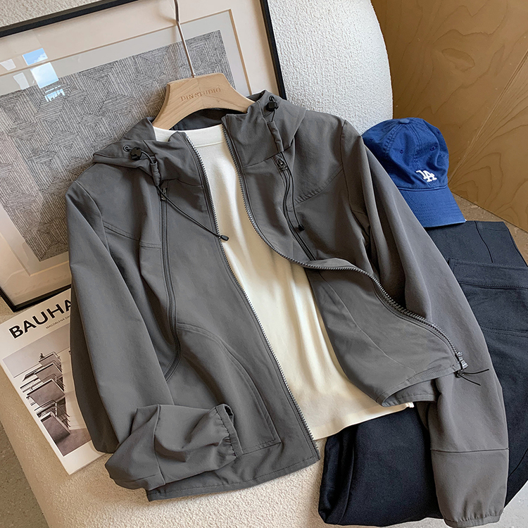 大叮自制鸟家同面料夹克！定制轻防泼水立裁人鱼分割线连帽外套