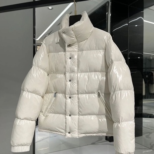 可免洗防水白鸭绒服男女同款 加厚漆皮亮面羽绒服短款 新款 2025冬装