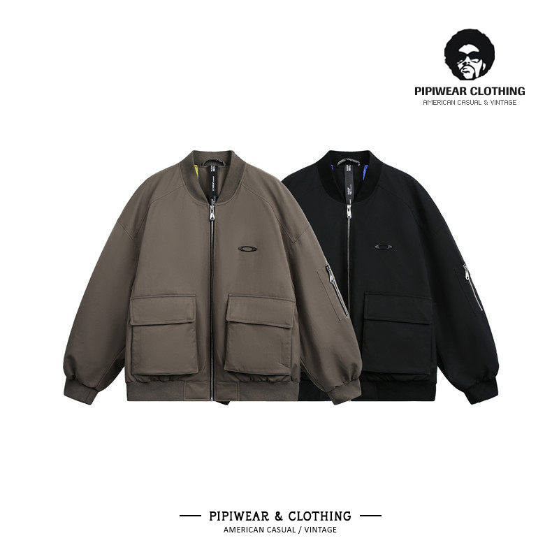 冬天美式潮牌棒球领工装大口袋羽绒服短款男冬季宽松抗寒保暖外套