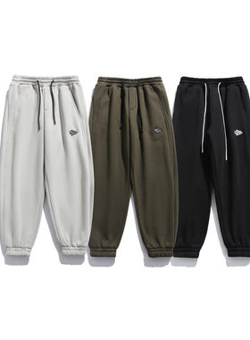 SEVENNOS-刺绣三色加绒卫裤 K77