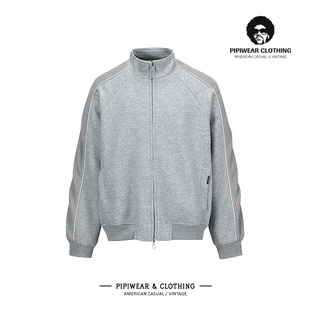 秋天美式街头拼接立领运动男士外套2025新款休闲宽松秋季短款夹克