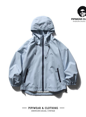 连帽冲锋衣外套男百搭登山服夹克