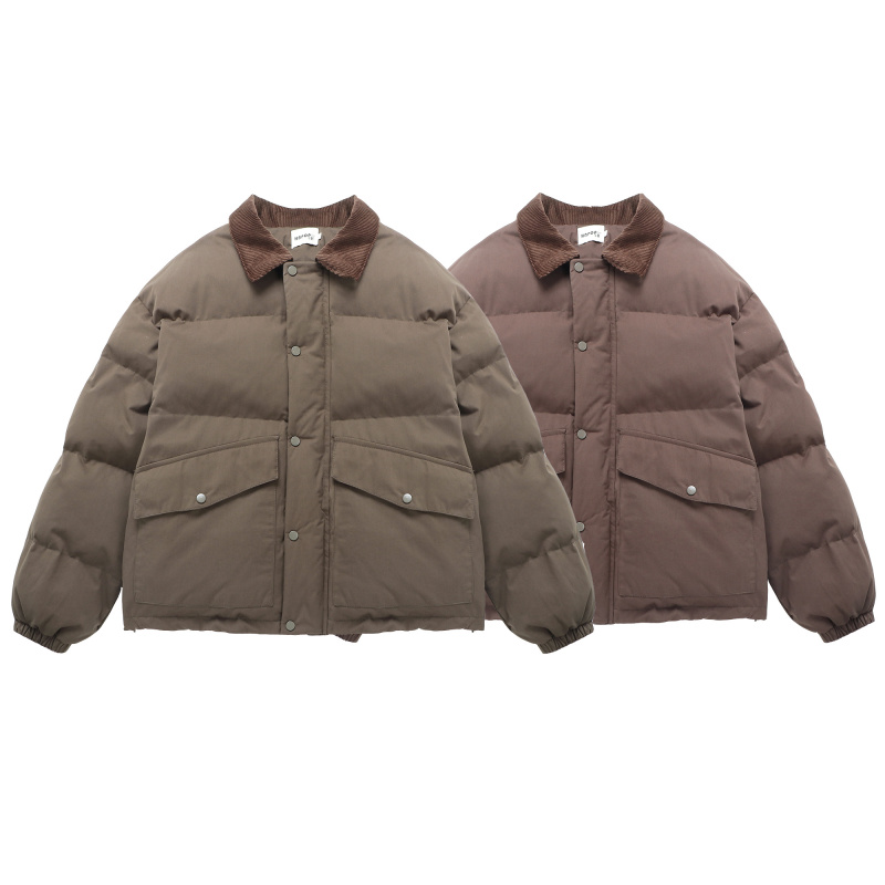 灯芯绒翻领棉服外套 MY59