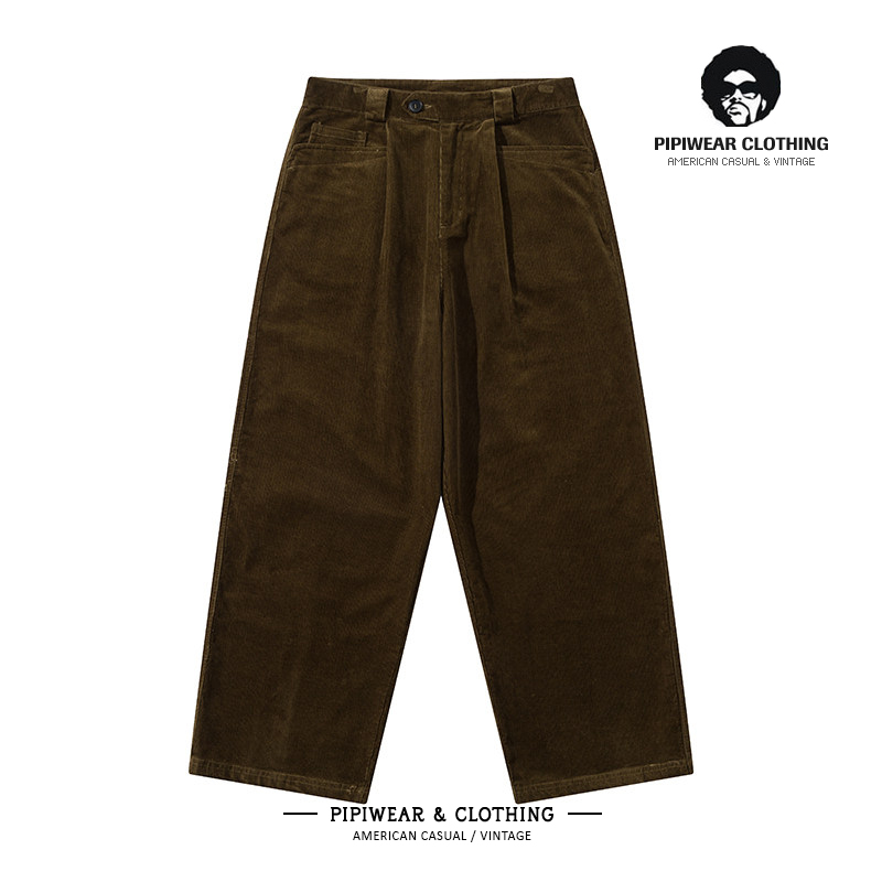 基础款日系复古灯芯绒工装休闲裤