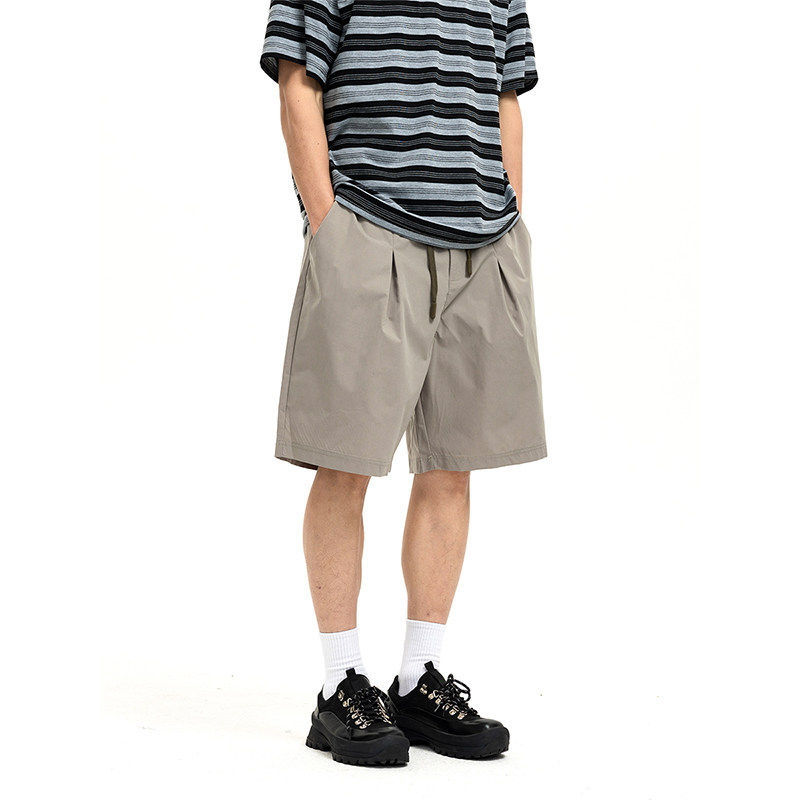 夏天美式街头复古机能短裤直筒阔腿工装五分裤男夏季休闲宽松中裤