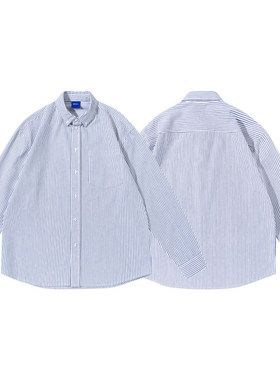 MAG春秋日系复古宽松休闲长袖衬衣c3312