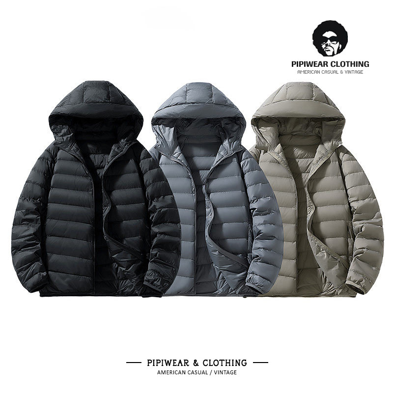 冬季2026新款连帽短款排骨羽绒服男青少年冬天轻薄款抗寒保暖外套
